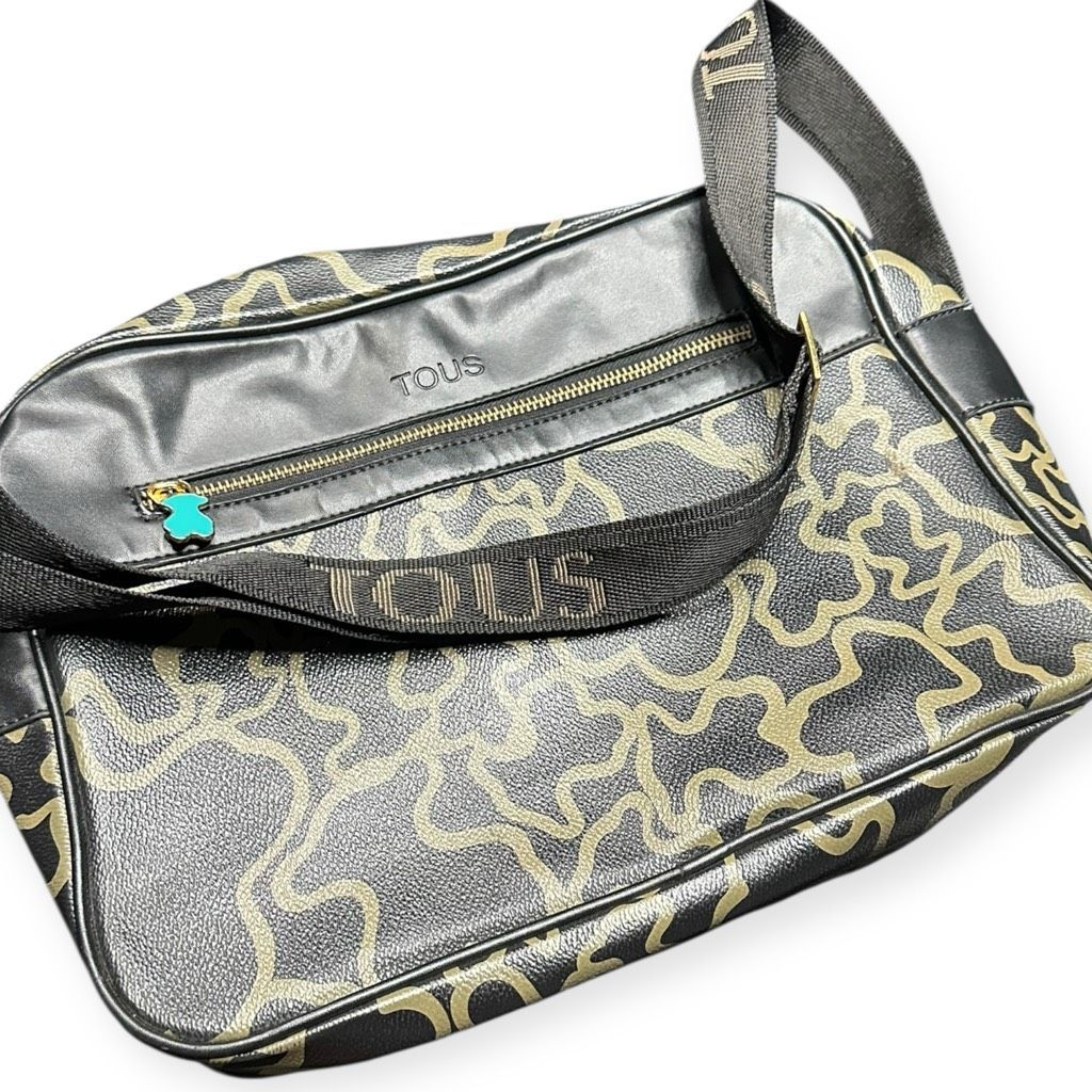 Tous Women’s Black Beige Abstract Print Crossbody Shoulder Bag